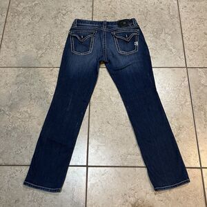 D9 Jett Dark Wash Flap Pocket Straight Leg‎ Denim Womens Blue Jeans 32x30